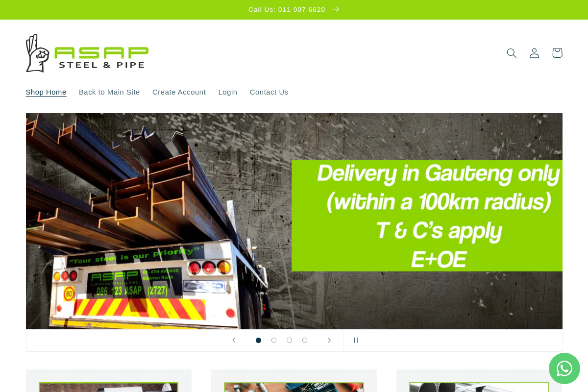 asapsteel homepage screenshot