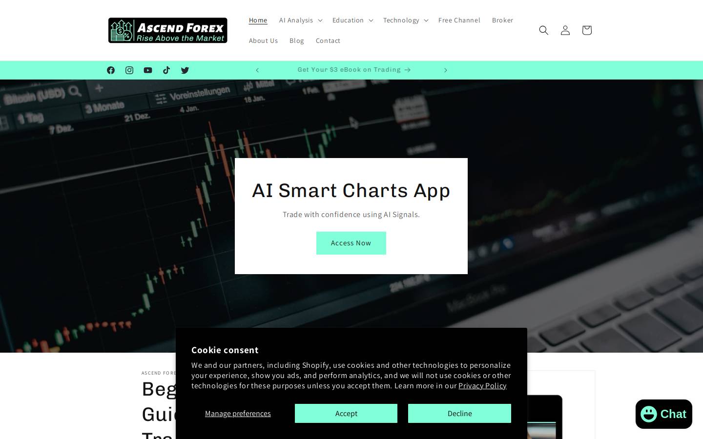 Ascendforex homepage screenshot