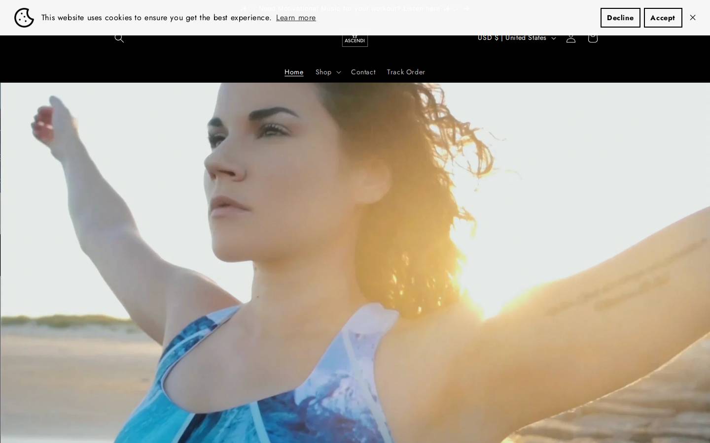 ascendi.shop homepage screenshot