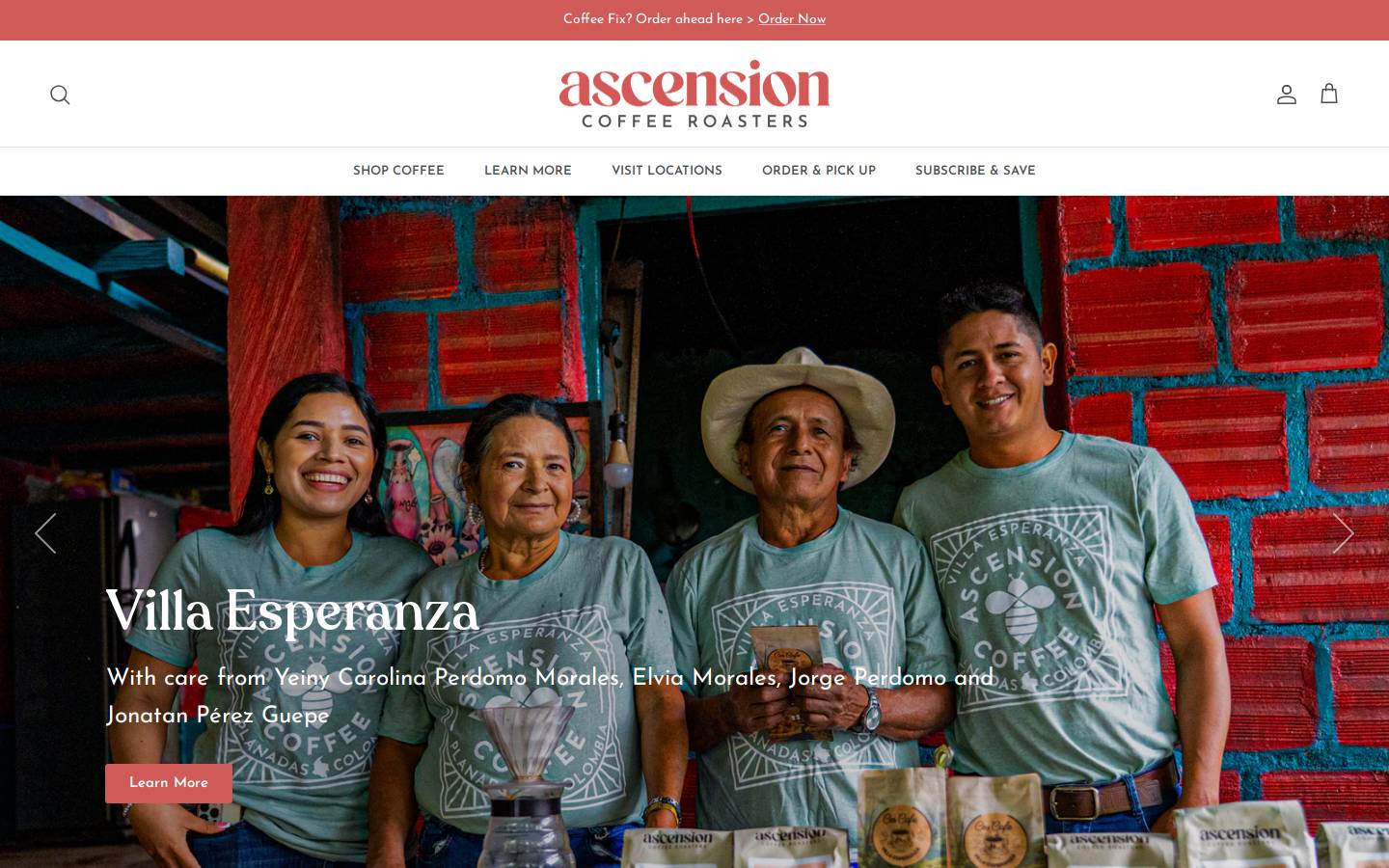 ascension.coffee homepage screenshot