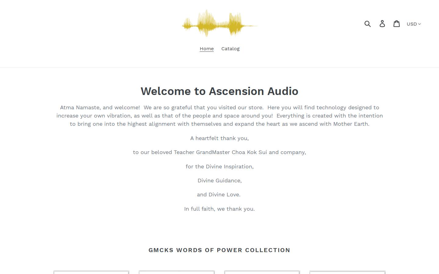ascensionaudio.us homepage screenshot