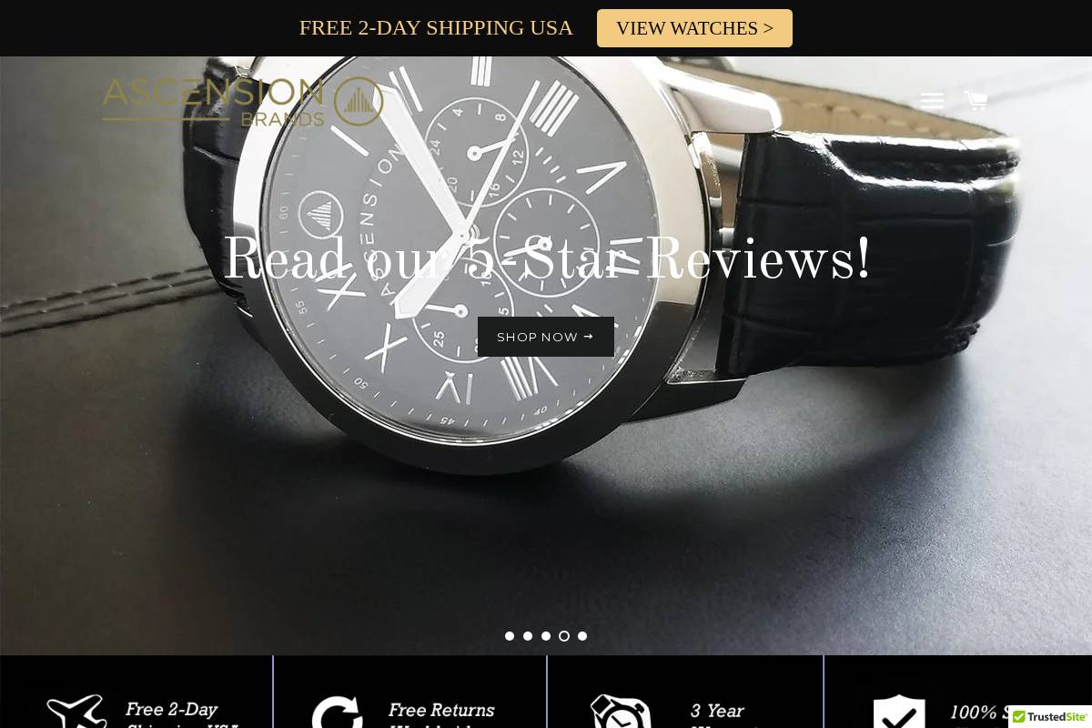 ascensionbrands.com homepage screenshot