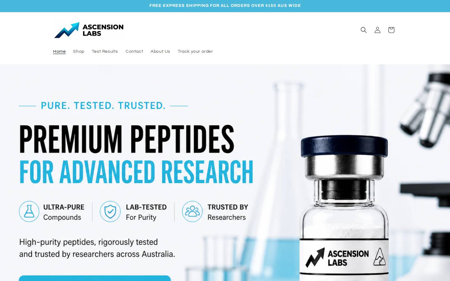 ascensionlabsaustralia.com homepage screenshot
