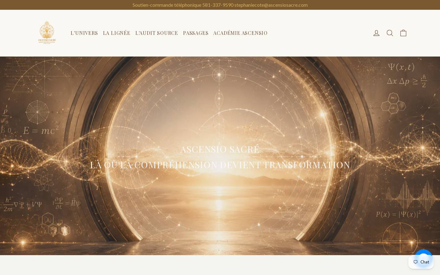ascensiosacre.com homepage screenshot