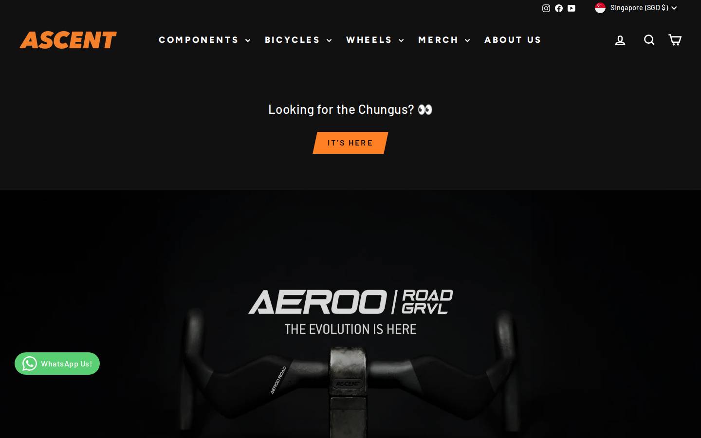 ascent-bikes.com homepage screenshot