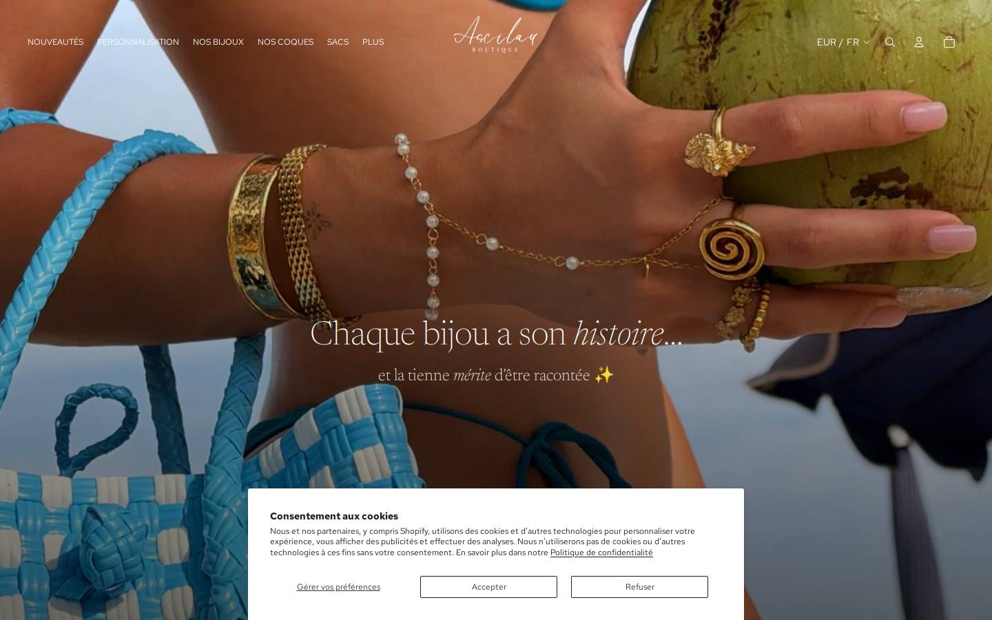 ascilauboutique.com homepage screenshot