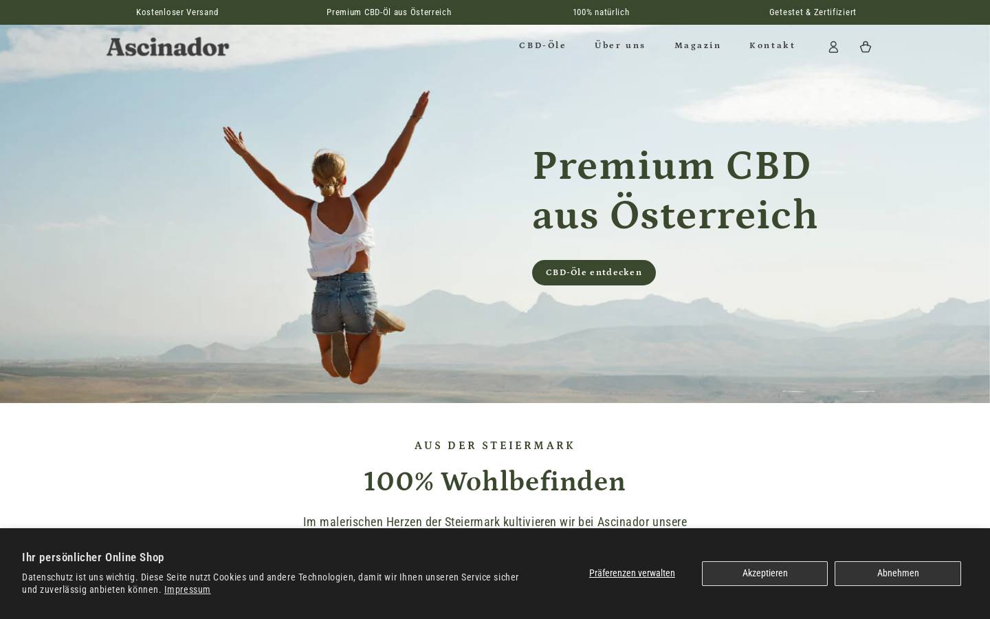 ascinador.com homepage screenshot