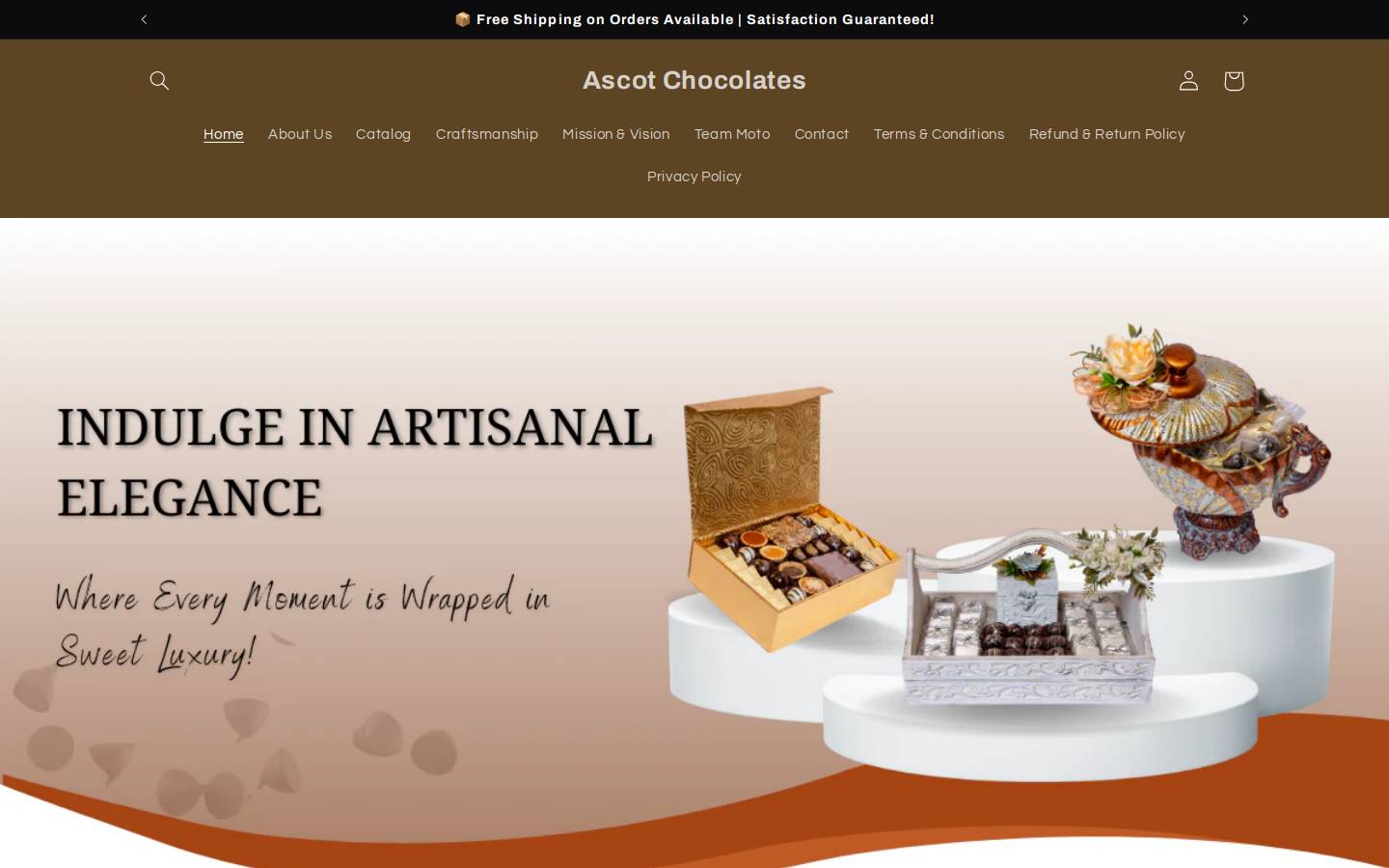 ascotchocolates.com homepage screenshot