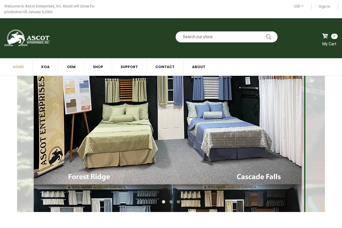 Ascot Enterprises, Inc. homepage screenshot