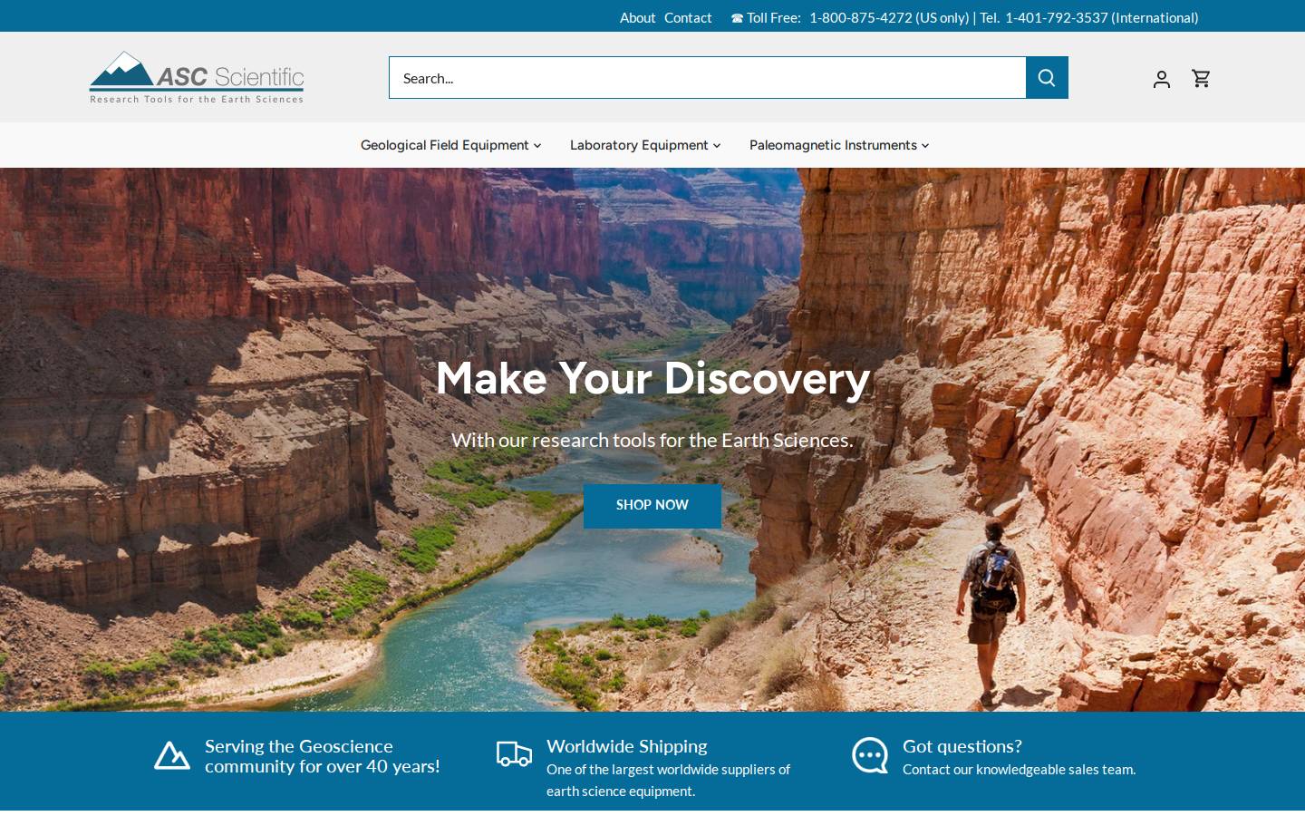 ascscientific.com homepage screenshot