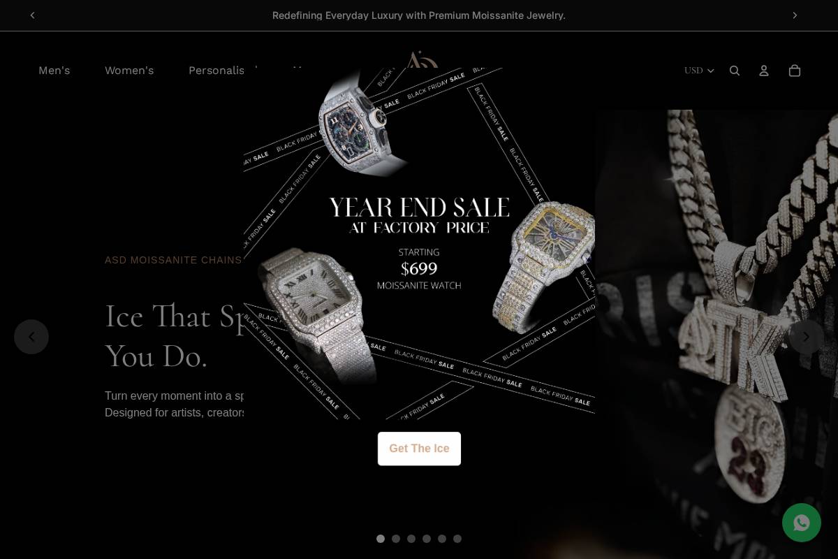 Asdjewellery homepage screenshot