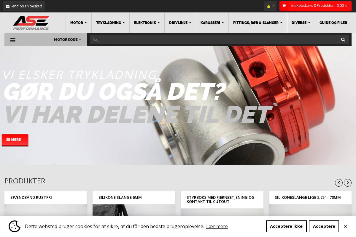 Ase Performance homepage screenshot