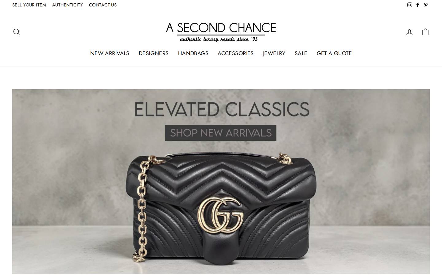 A Second Chance Resale homepage screenshot