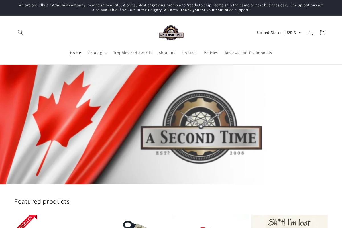 asecondtime.ca homepage screenshot