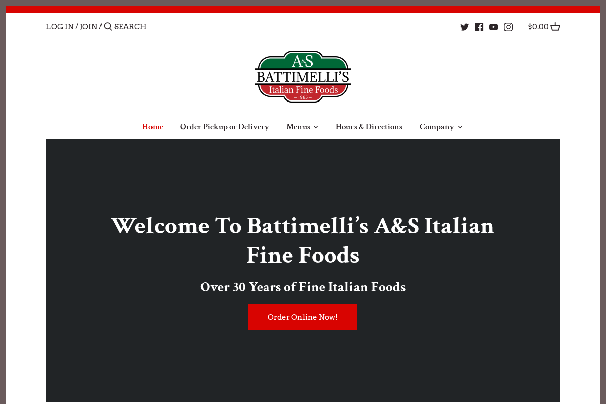 asfinefoods.com homepage screenshot