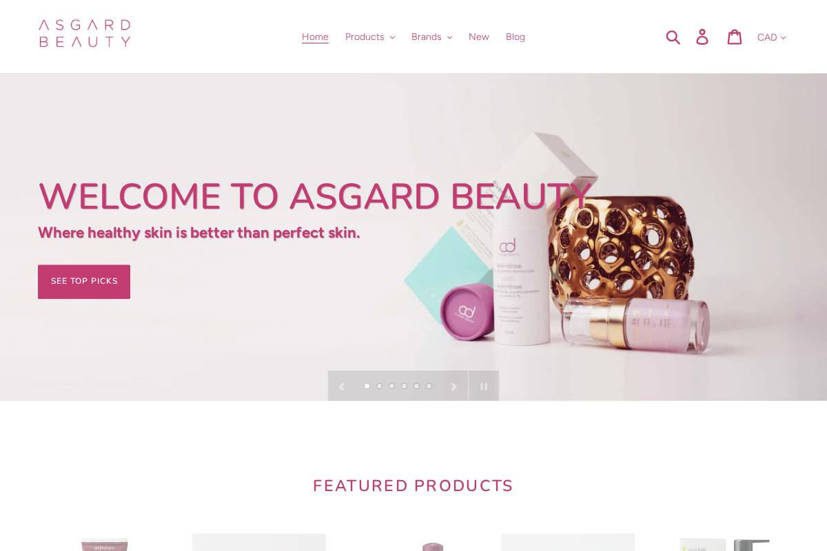 asgardbeauty.com homepage screenshot