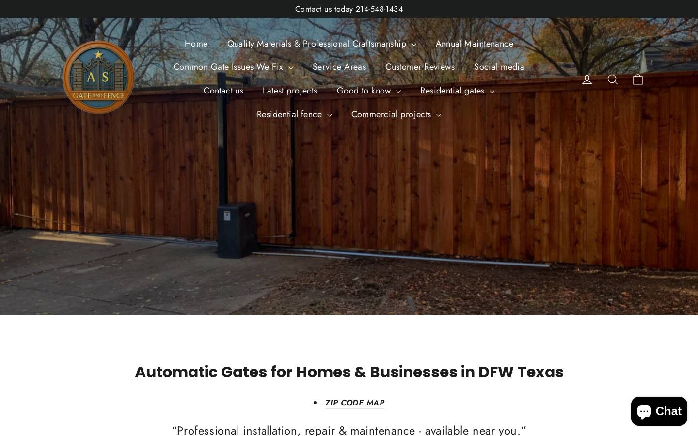 asgateandfence.com homepage screenshot