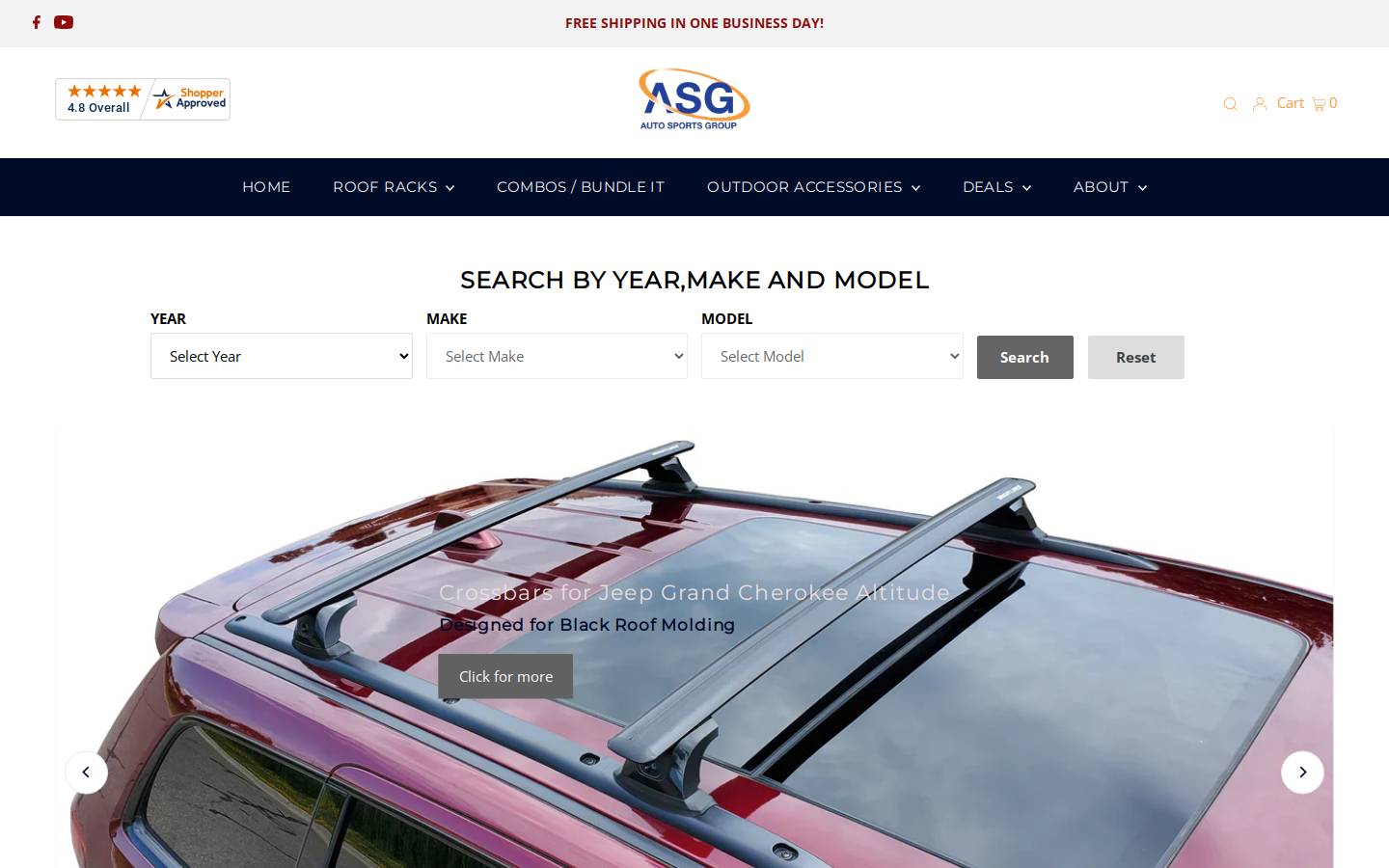 asgautosports.com homepage screenshot