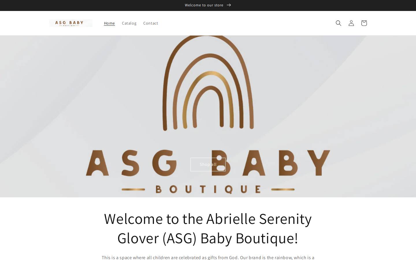 asgbabyboutique.com homepage screenshot