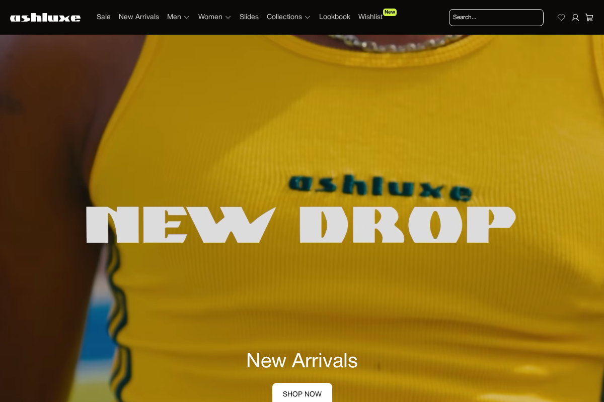 ASHLUXE homepage screenshot