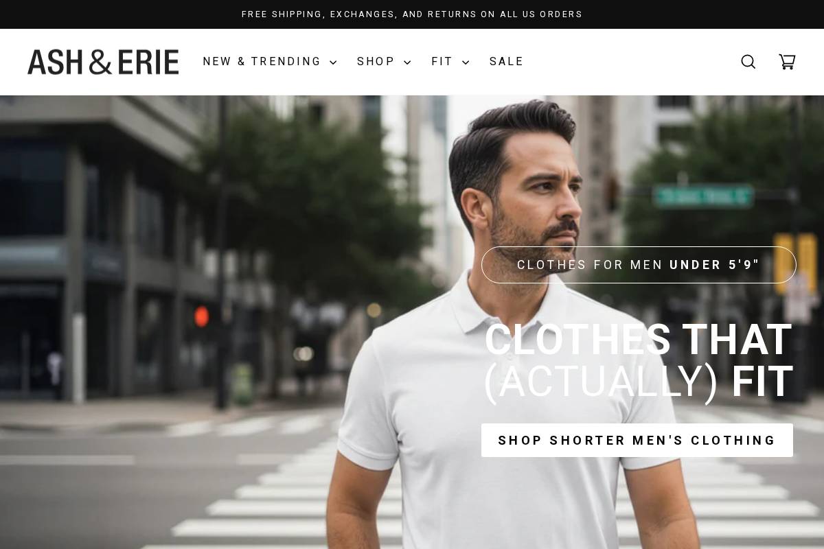Ash & Erie homepage screenshot