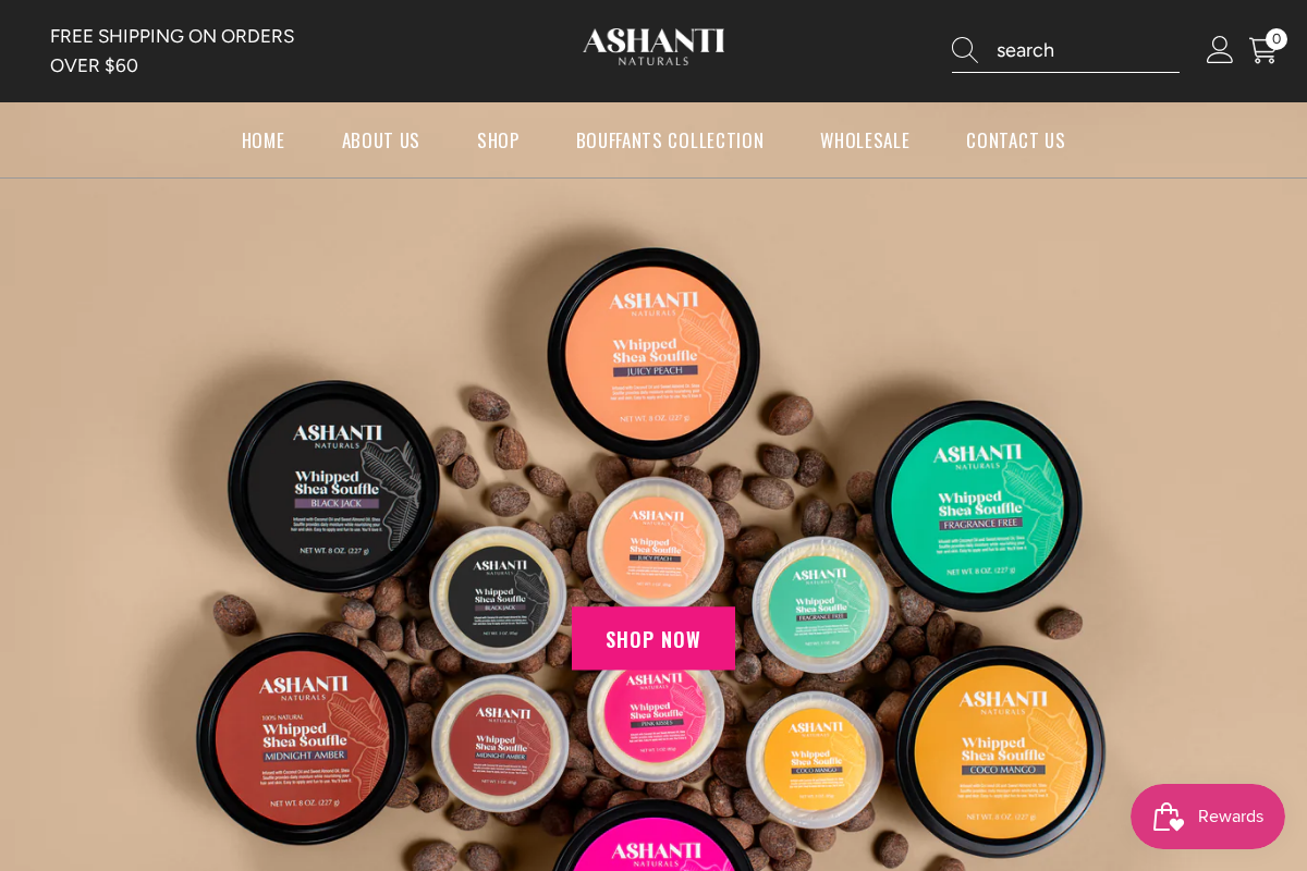 AshantiNaturals homepage screenshot