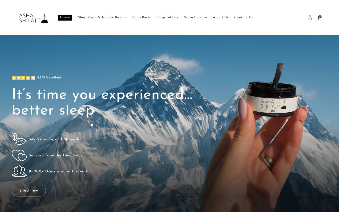 ashashilajit.com homepage screenshot