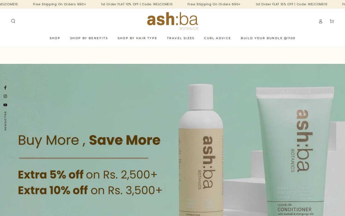 ashbabotanics.com homepage screenshot