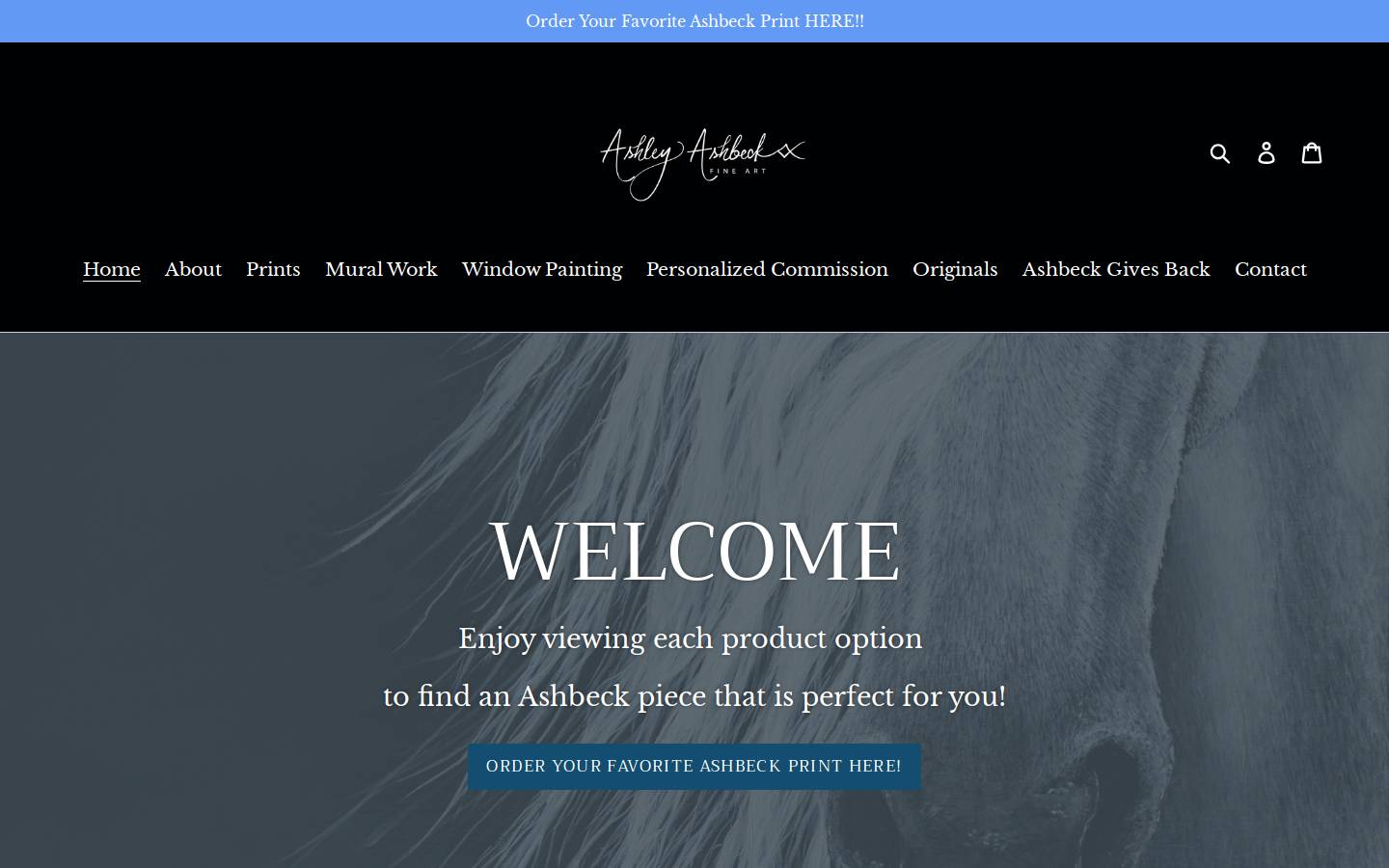 ashbeckart.com homepage screenshot