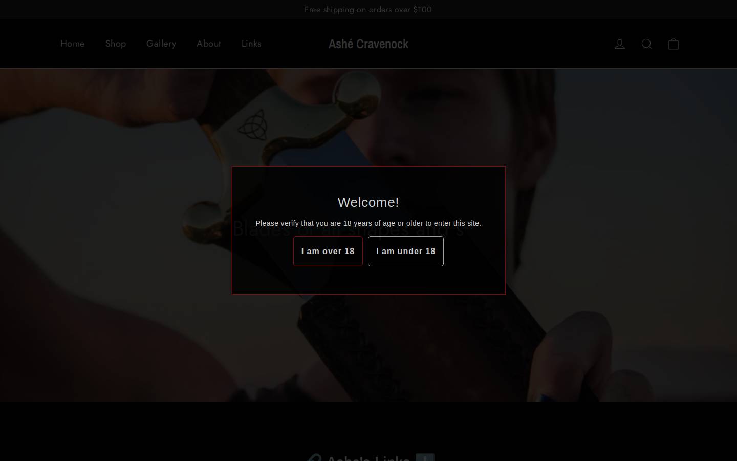 ashecravenock.com homepage screenshot