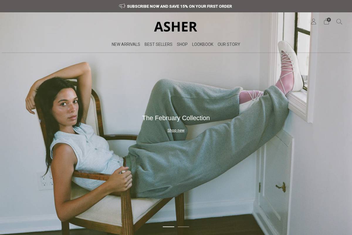 asher.shop homepage screenshot