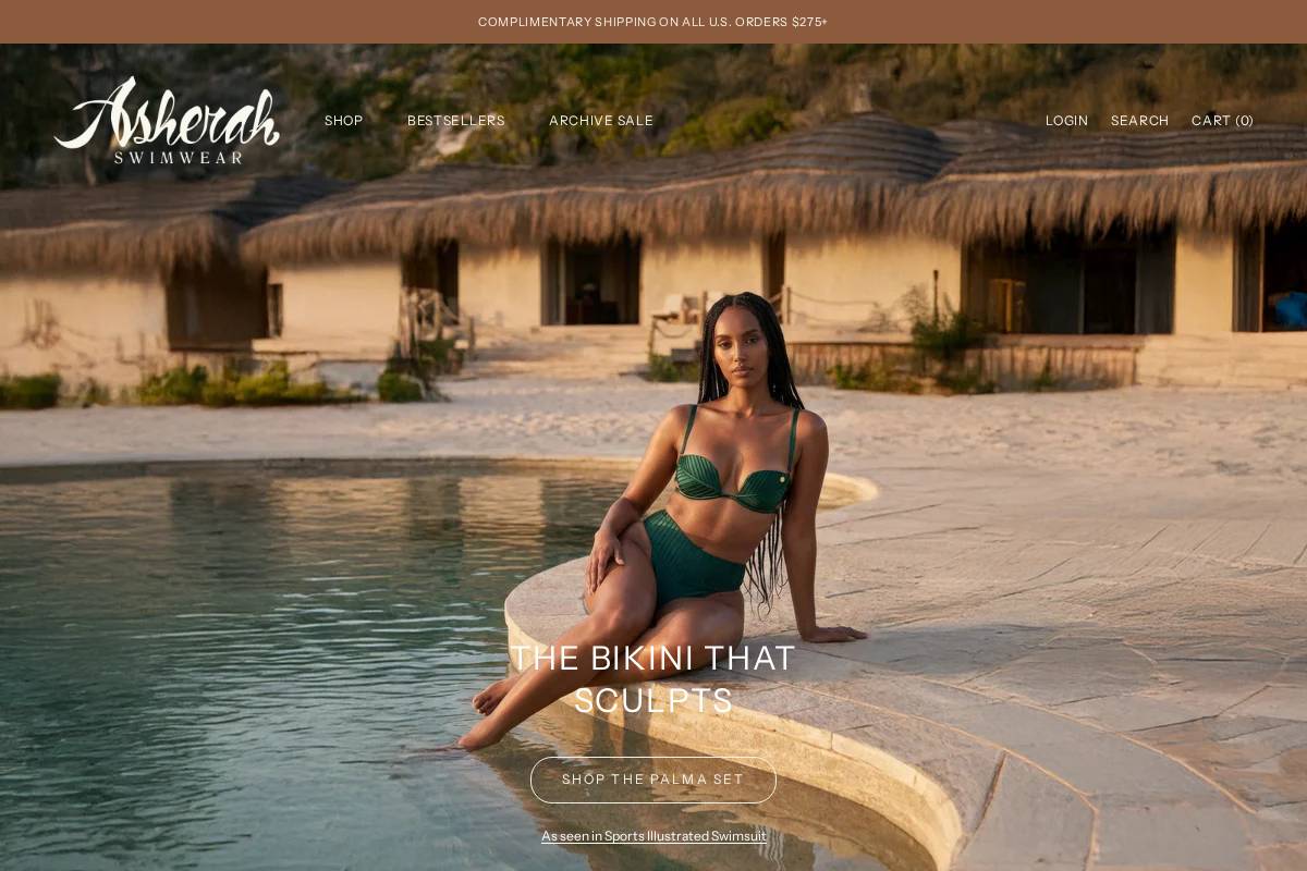 asherahswimwear.com homepage screenshot