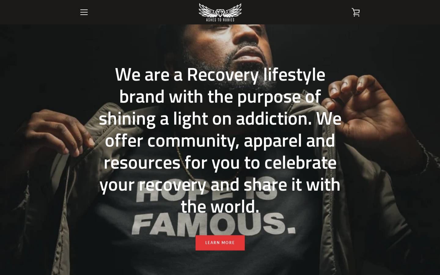 ashestorubies.com homepage screenshot