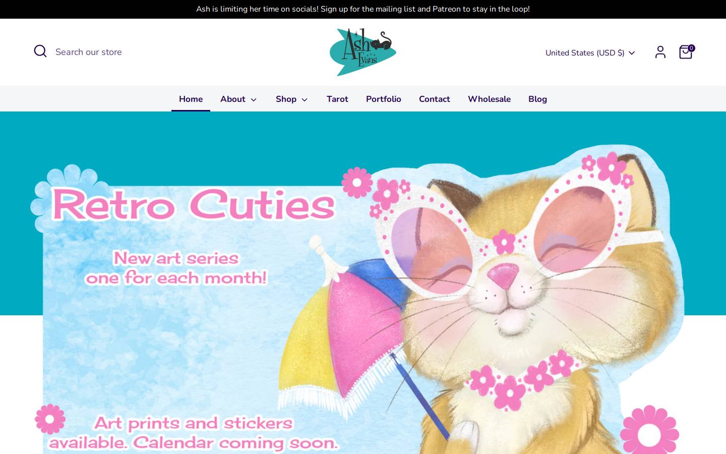 ashevans.com homepage screenshot
