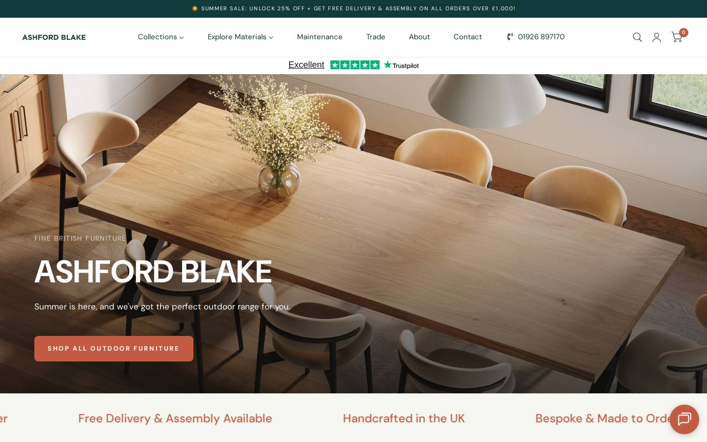 Ashford Blake homepage screenshot