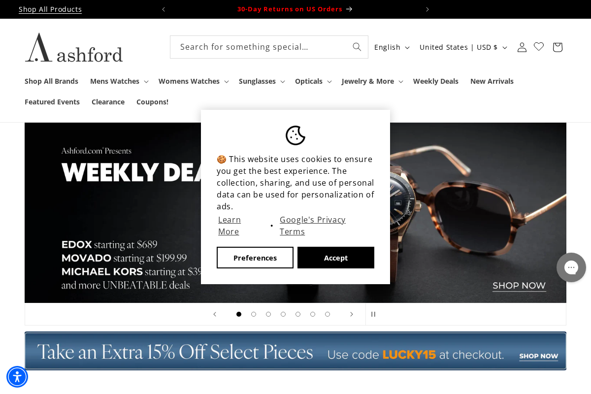 Ashford.com homepage screenshot