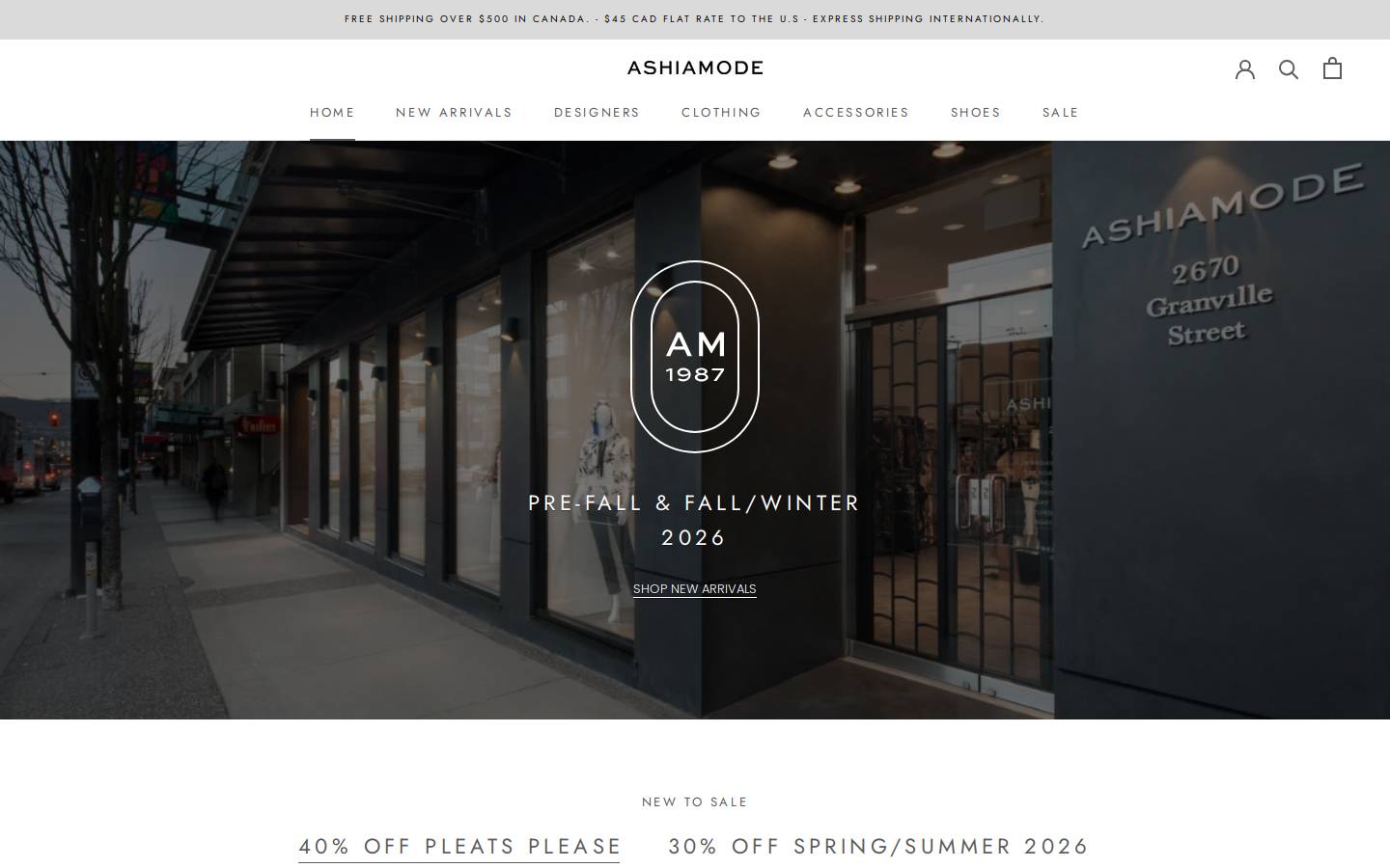 ashiamodeprivateshopping.com homepage screenshot