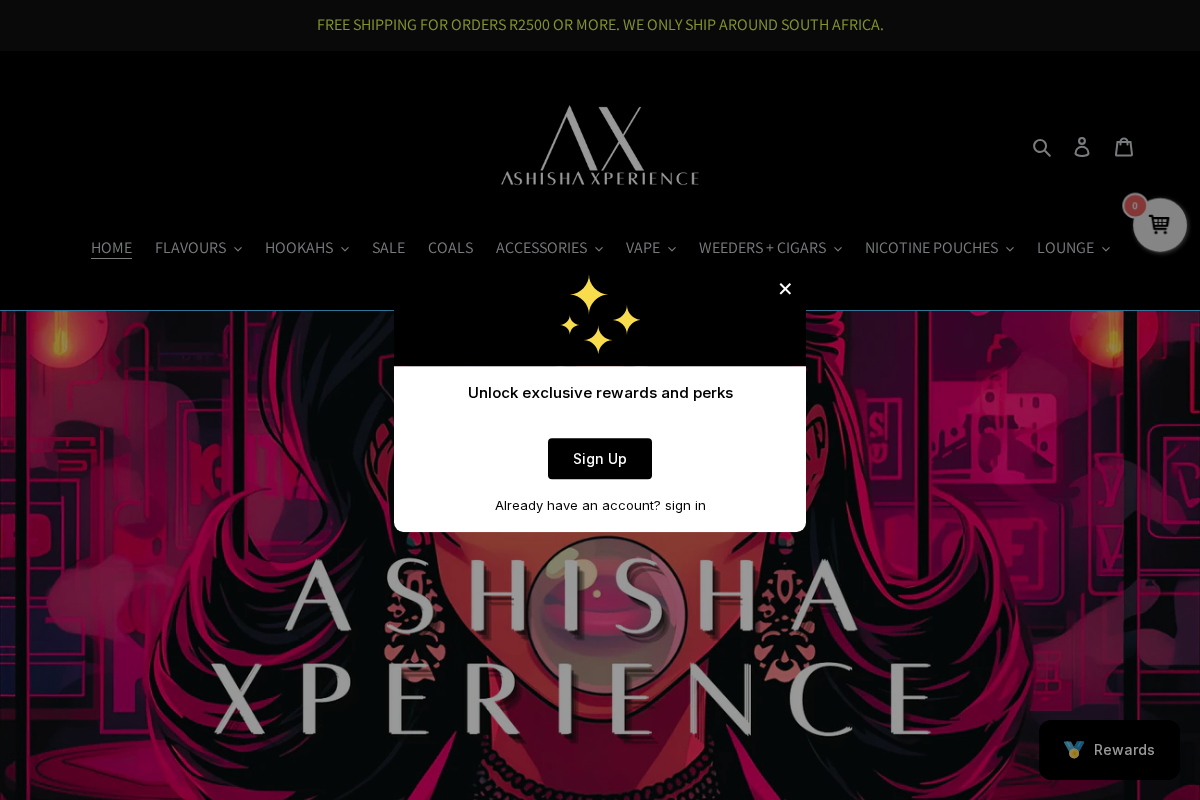 ASHISHA X homepage screenshot