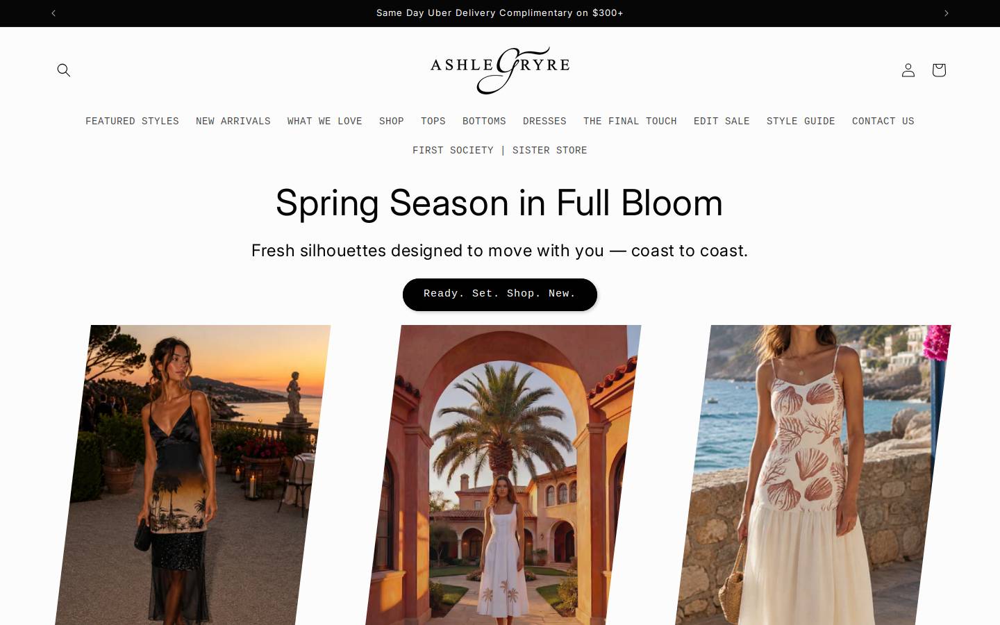 ashlegryre.com homepage screenshot