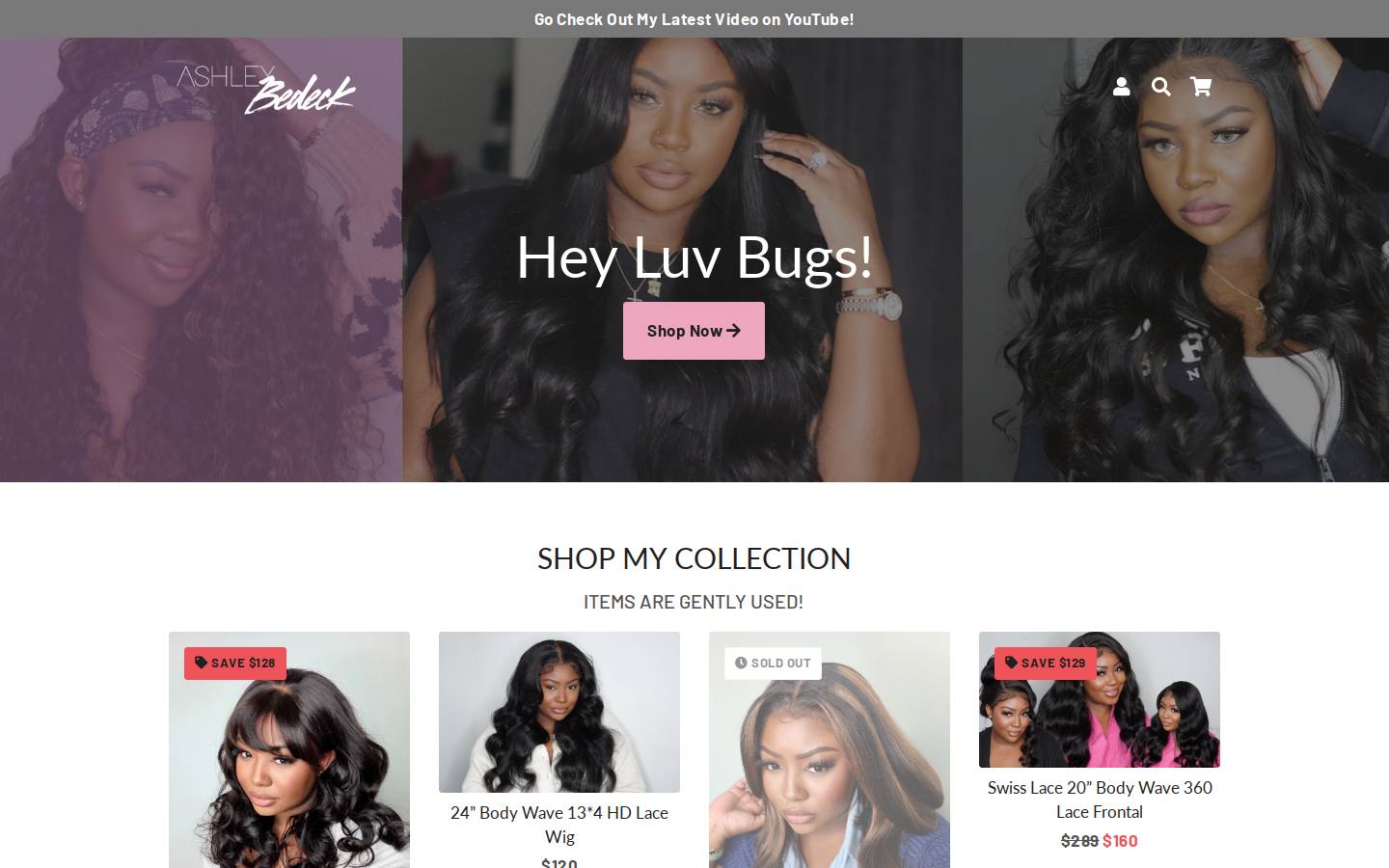ashleybedeckhair.com homepage screenshot