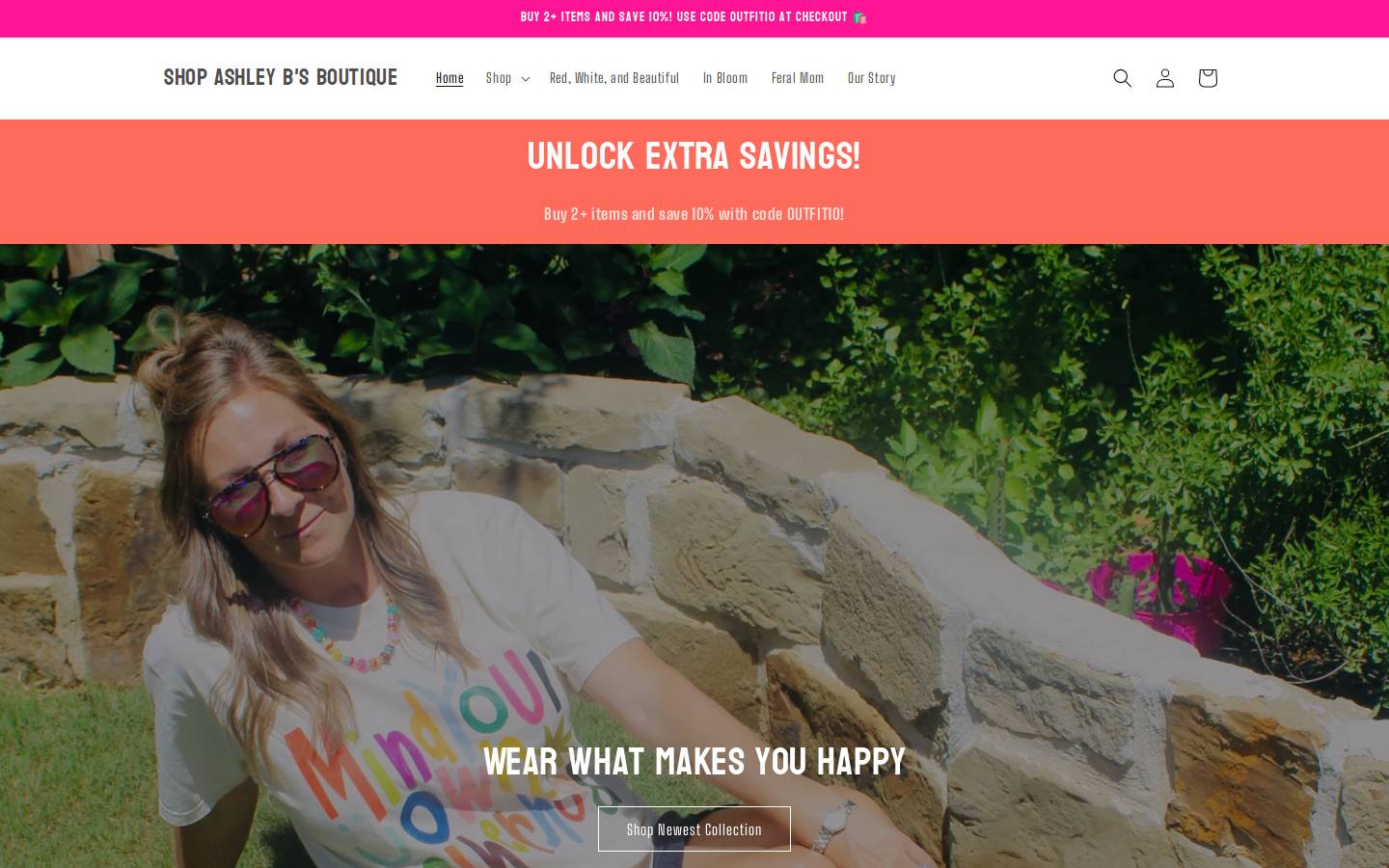 ashleybsboutique.com homepage screenshot