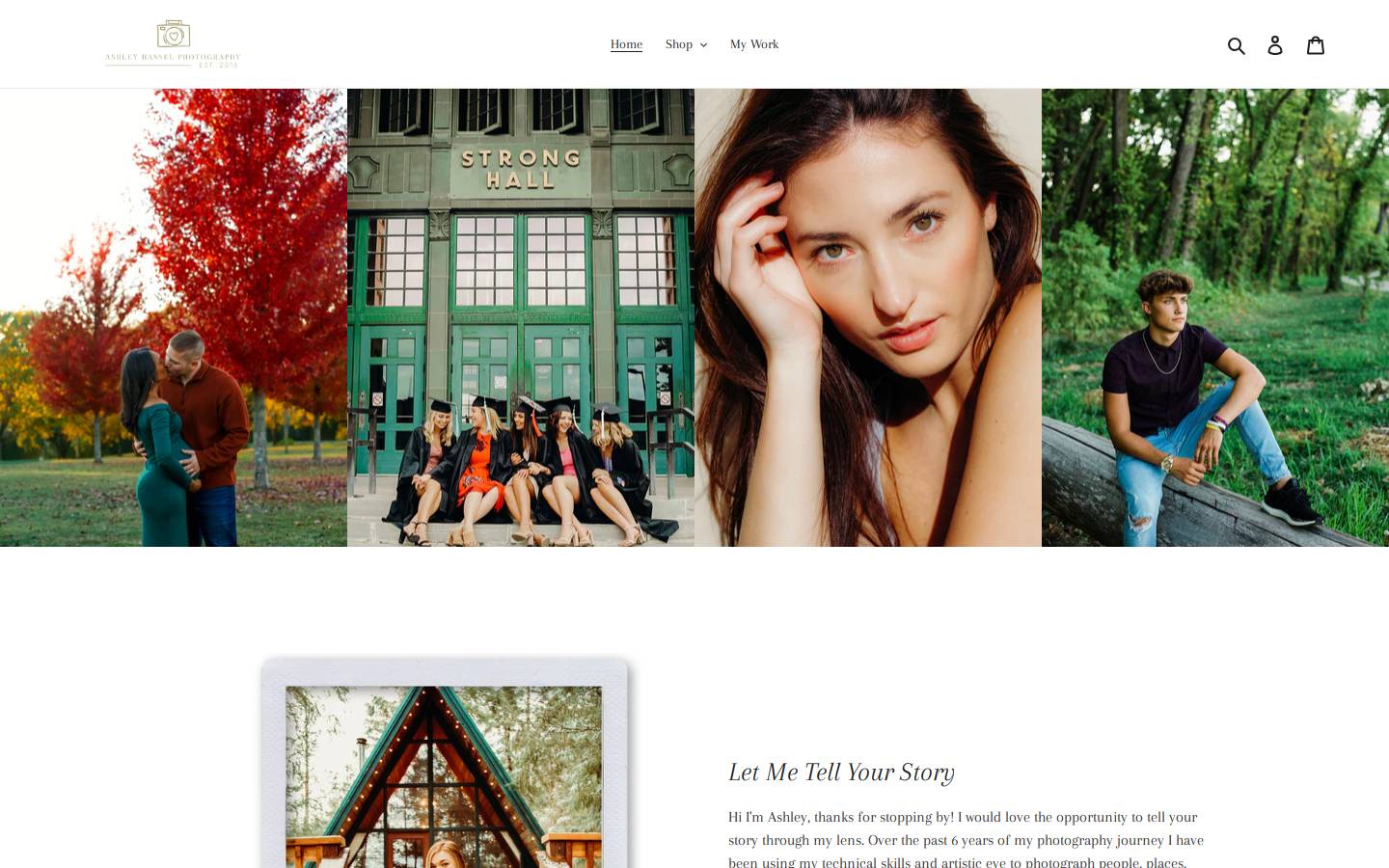 ashleyhasselphotography.com homepage screenshot