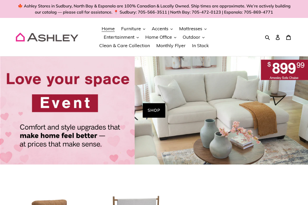 Ashley HomeStore homepage screenshot