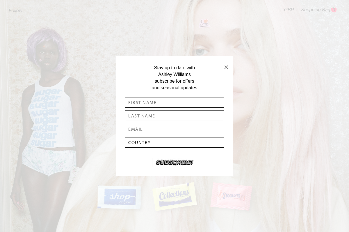 Ashley Williams homepage screenshot