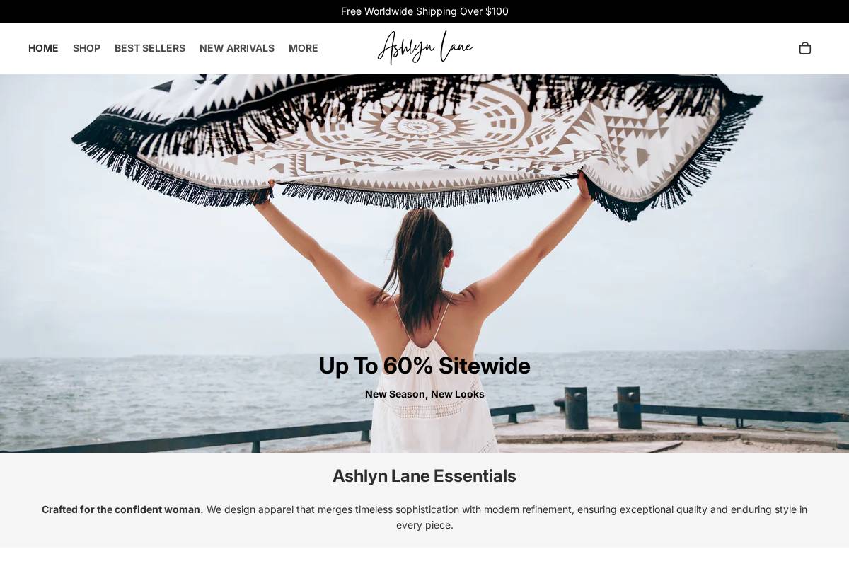 ashlynlane.com homepage screenshot