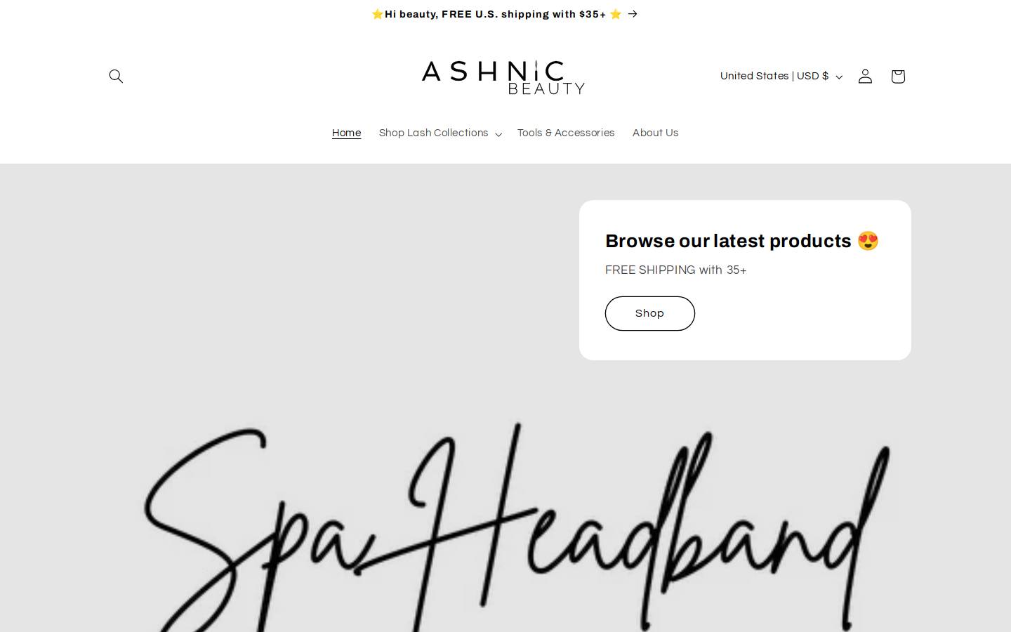 ashnicbeauty.com homepage screenshot