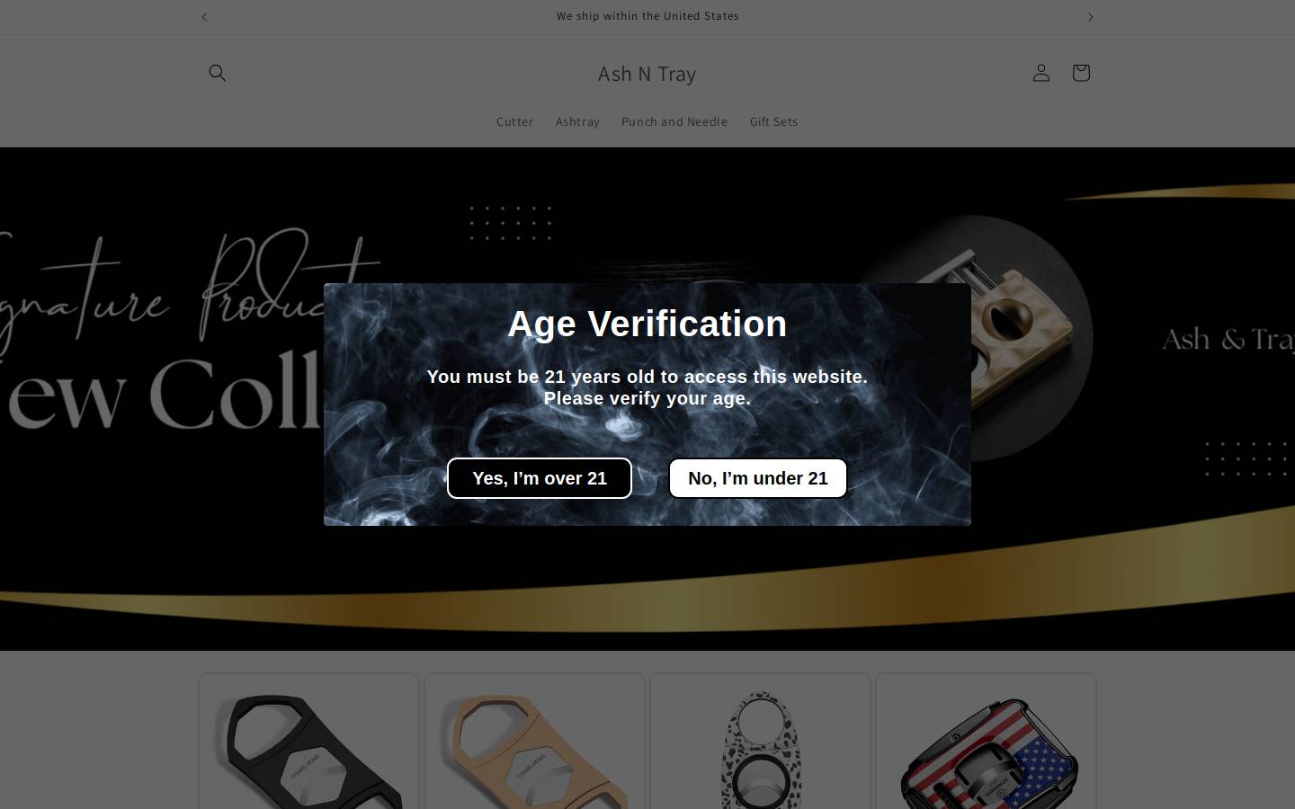 ashntray.com homepage screenshot