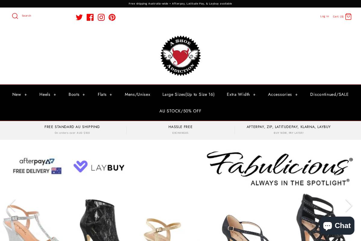 ashoeaddiction.com.au homepage screenshot