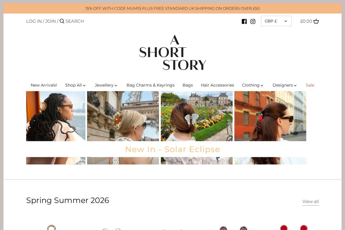 ashortstory.co.uk homepage screenshot