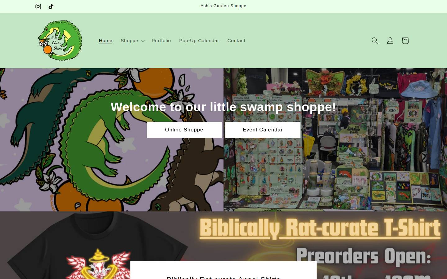 ashsgardenshoppe.com homepage screenshot